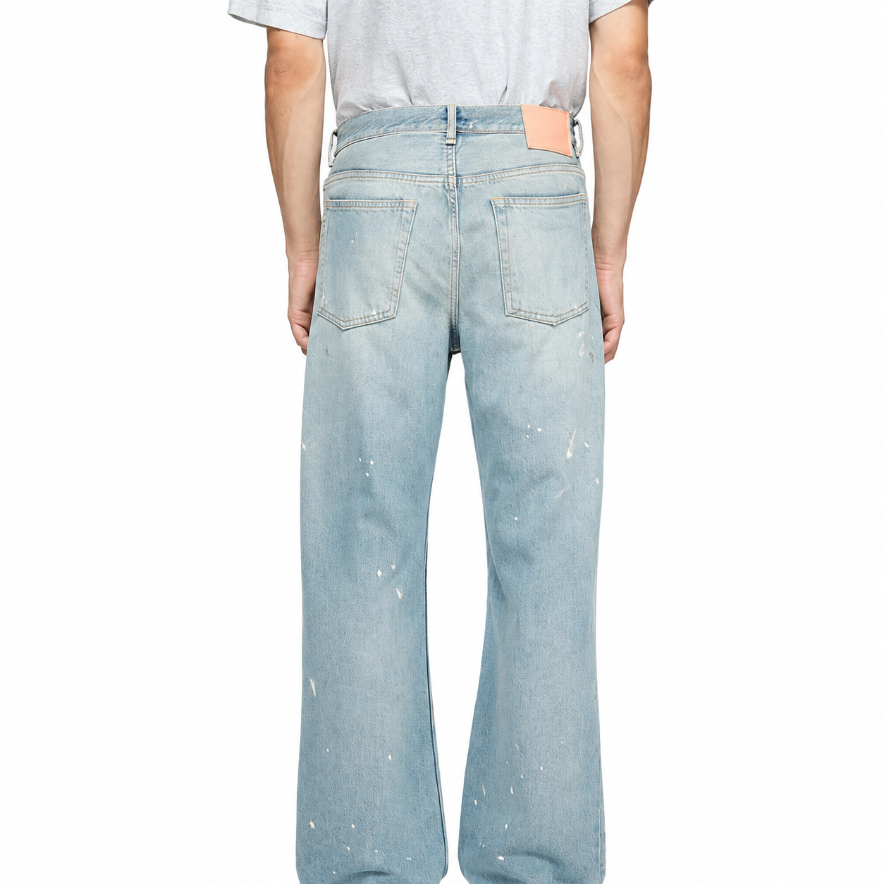 Paint Splatter Wide-Leg Jeans