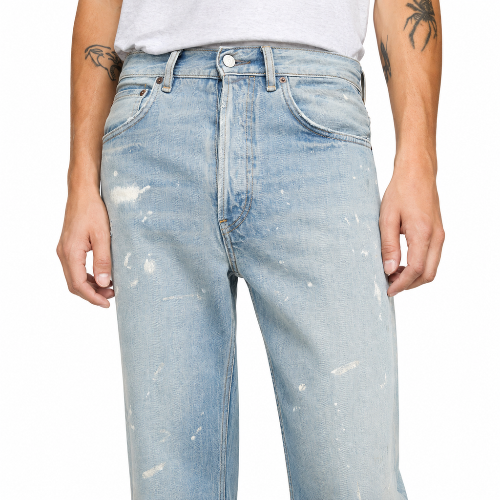 Paint Splatter Wide-Leg Jeans