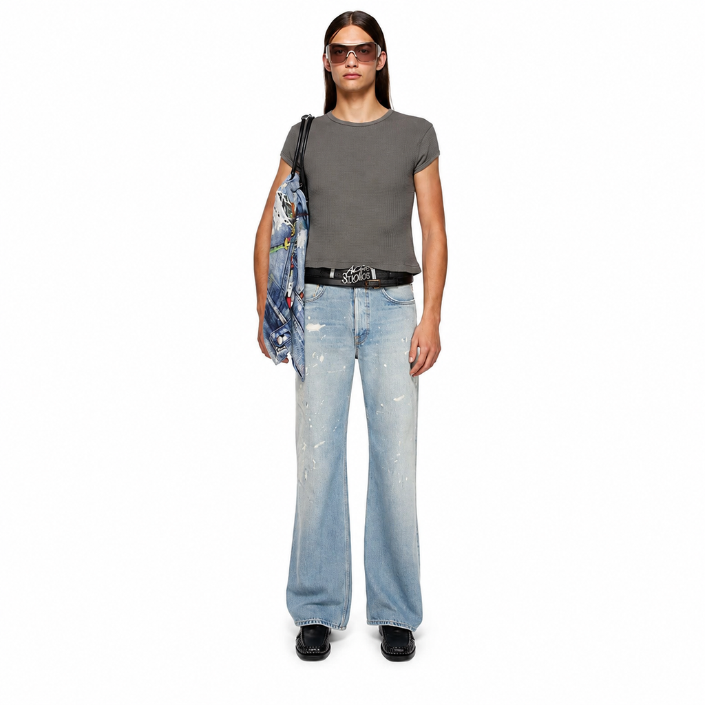 Paint Splatter Wide-Leg Jeans