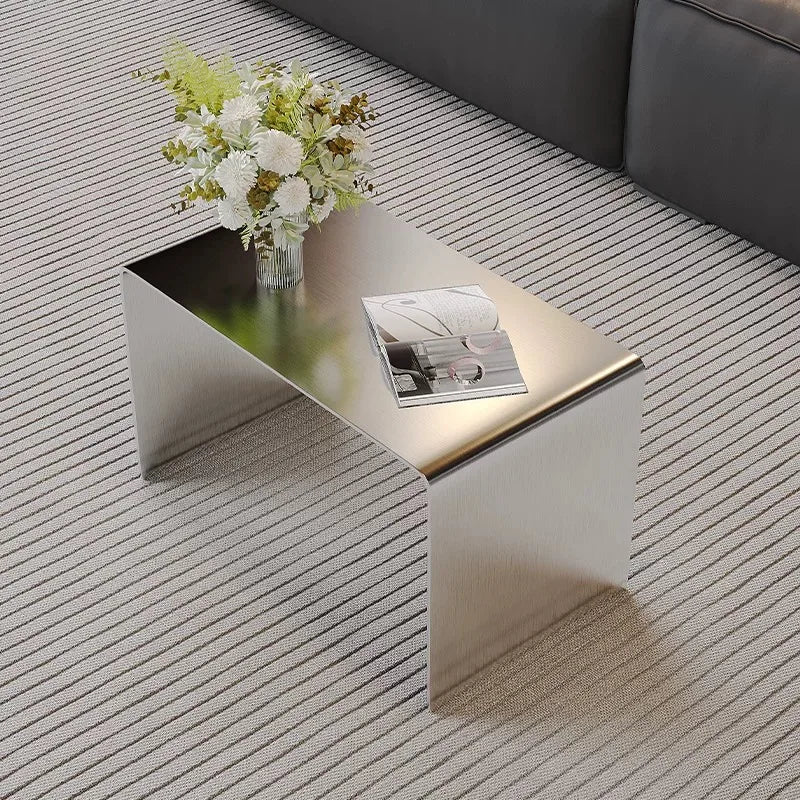 Italian Minimalist Stainless Steel Iron Edge Table Movable Corner Table Next To Sofa Modern Light Luxury Small Furniture