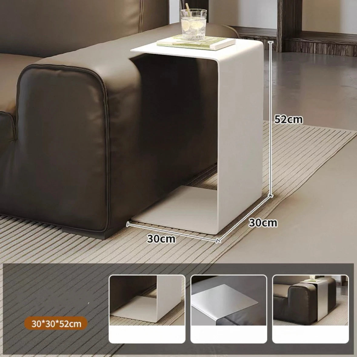 Italian Minimalist Stainless Steel Iron Edge Table Movable Corner Table Next To Sofa Modern Light Luxury Small Furniture