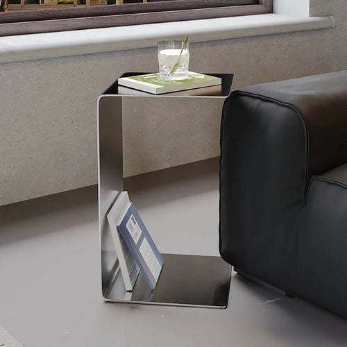 Italian Minimalist Stainless Steel Iron Edge Table Movable Corner Table Next To Sofa Modern Light Luxury Small Furniture