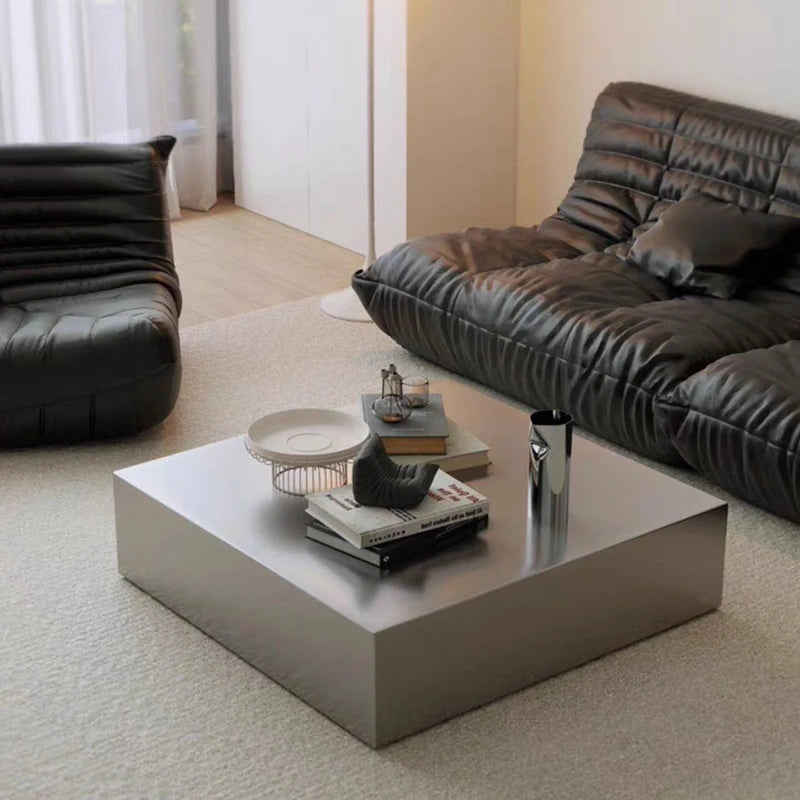 Square Industrial Coffee Table Stainless Steel Luxury Side Table Living Room Decoration Tea Tables Unique Premium Home Furniture