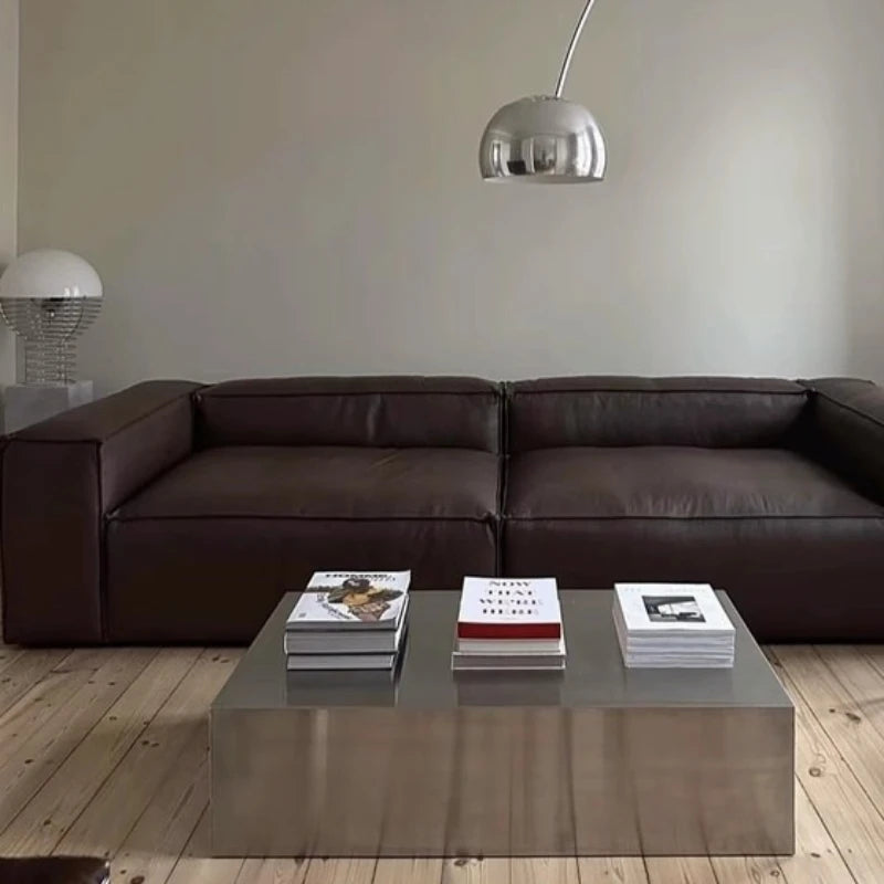 Square Industrial Coffee Table Stainless Steel Luxury Side Table Living Room Decoration Tea Tables Unique Premium Home Furniture