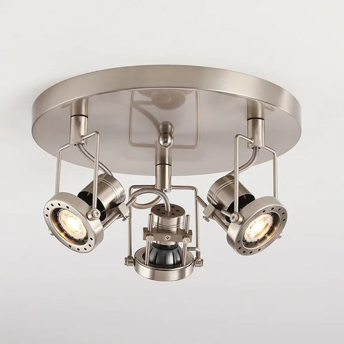 2026 Bauhaus Silver Retro Ceiling Lights Vintage Chrome Adjustable Angle Track Spotlights For Kitchen Island Bar Corridors Light