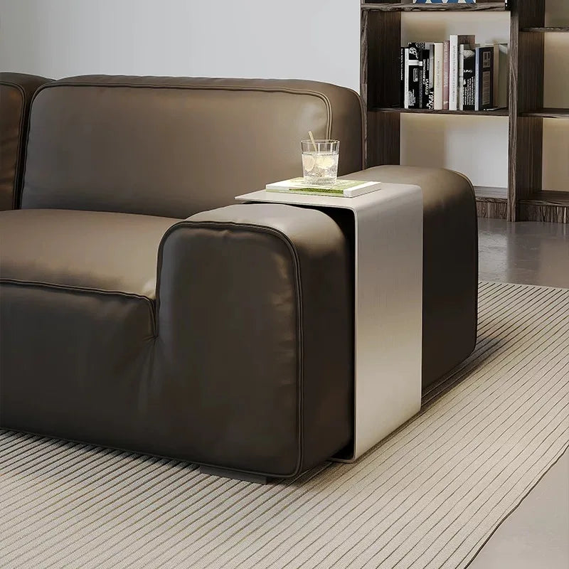 Italian Minimalist Stainless Steel Iron Edge Table Movable Corner Table Next To Sofa Modern Light Luxury Small Furniture